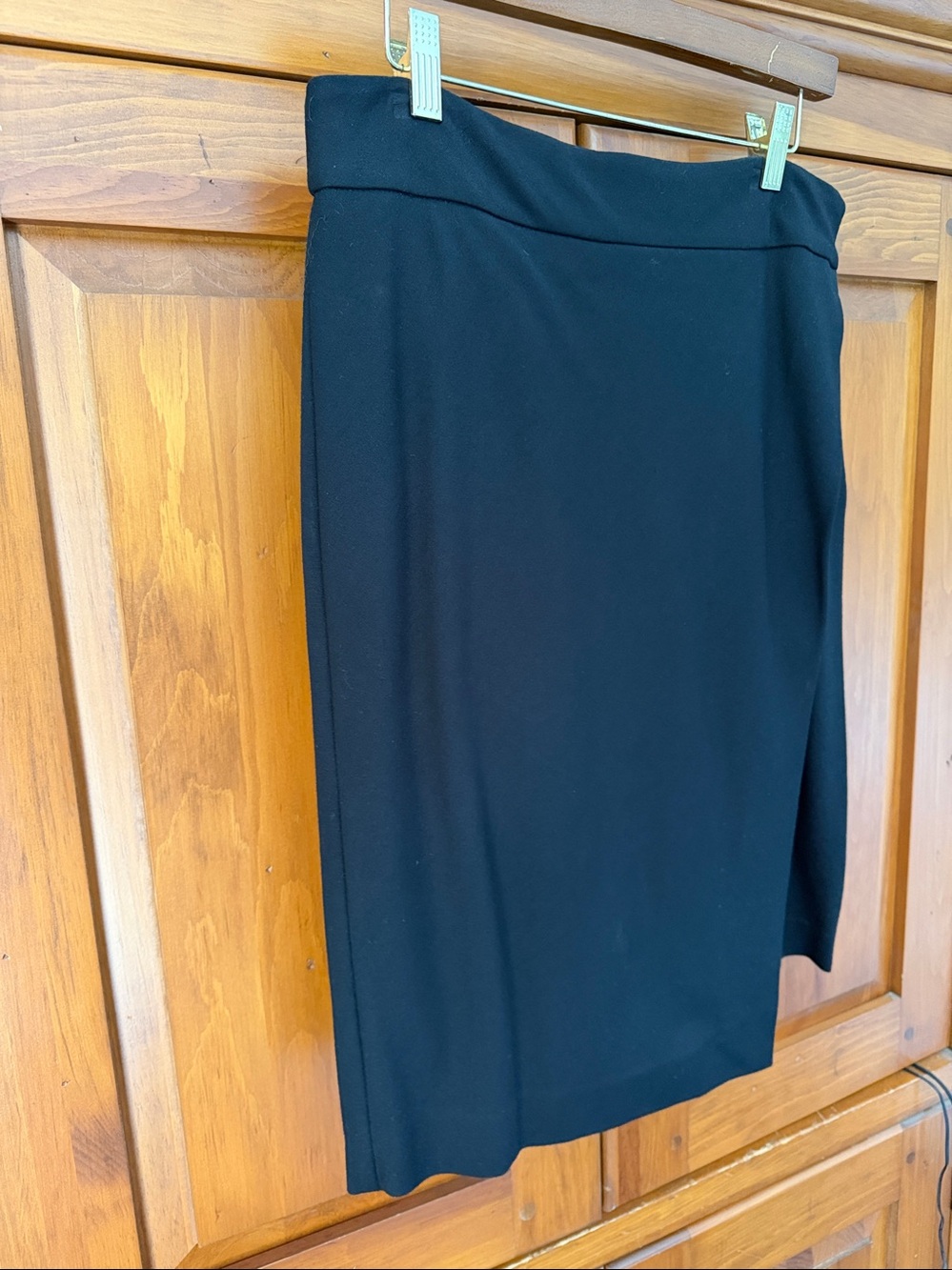 Premise Black Classic Pencil Skirt with Side Slit